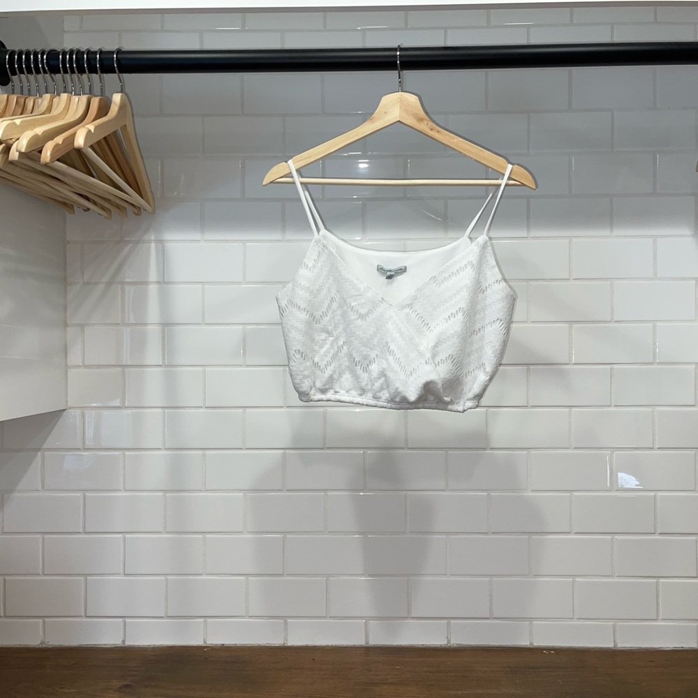 Charlotte Russe White Cropped Top
